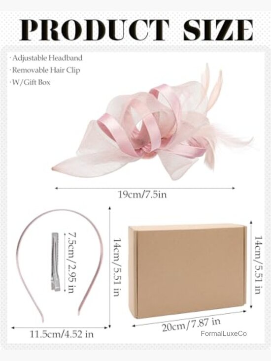 Elegant Derby Fascinator Hat with Detachable Headband Clip main image 4